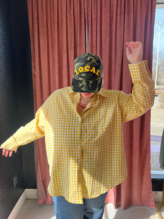 where ever we go gingham top