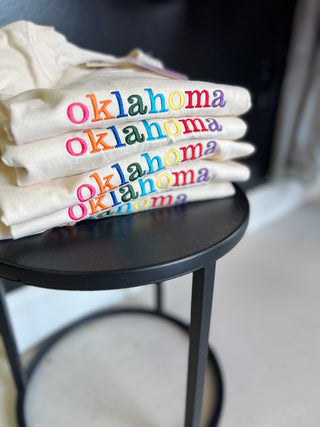 oklahoma embroidery graphic tee