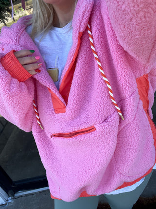 never met a cozier sherpa 1/4 zip