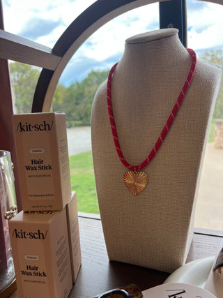 red rope jewelry necklace