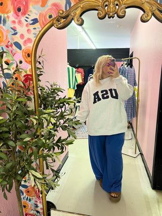 the usa polka dot mock neck sweatshirt