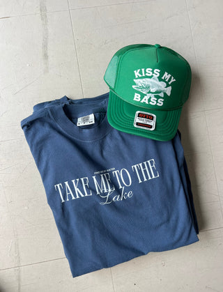 kiss my bass trucker hat