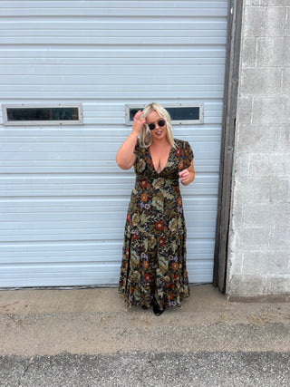 feelin' fine fall floral dress