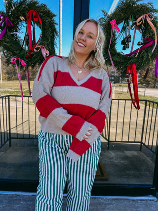 just a girl soft striped sweater