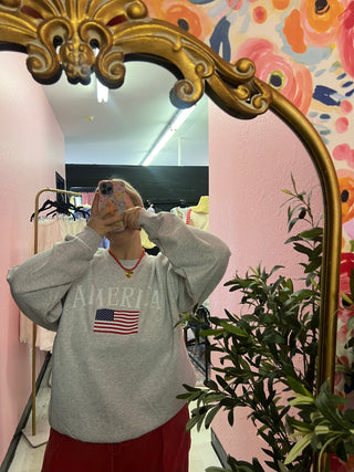 america + flag ash sweatshirt