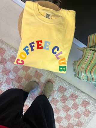 coffee club colorful graphic tee