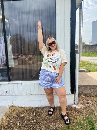 blues me up striped shorts  extended