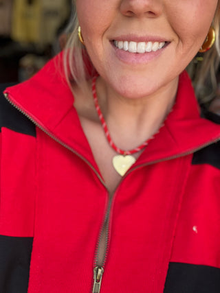 red rope jewelry necklace