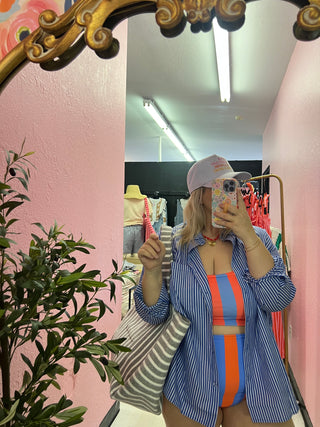 straight up stripes swim top