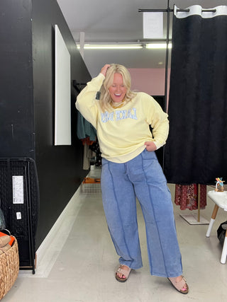 easy like sunday morning blue pants