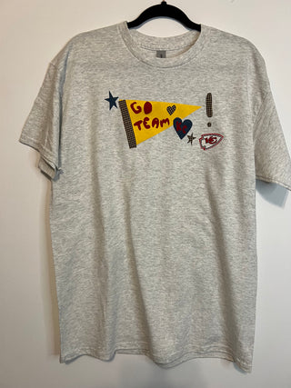 kc gold pennant denim ash tee - large