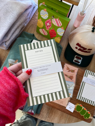 striped green notepad