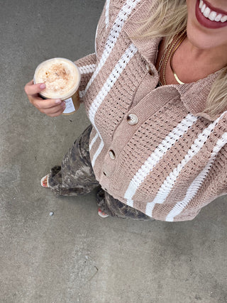 mocho cocoa cozy cardigan top