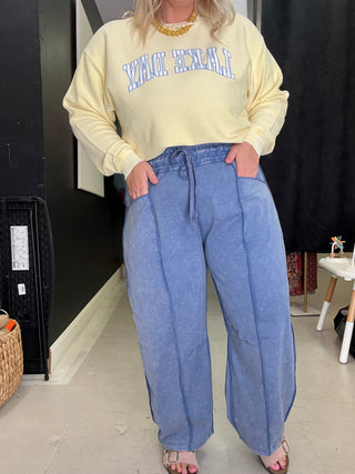 lake day striped cord sweatshirt