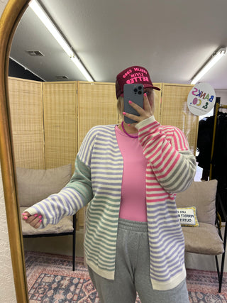 all of me pastel striped cardigan