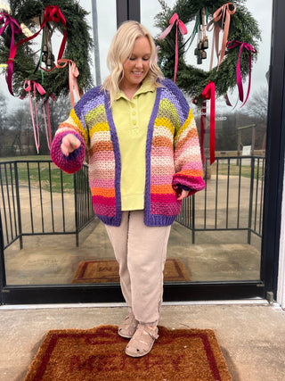 the colorful queen cardigan