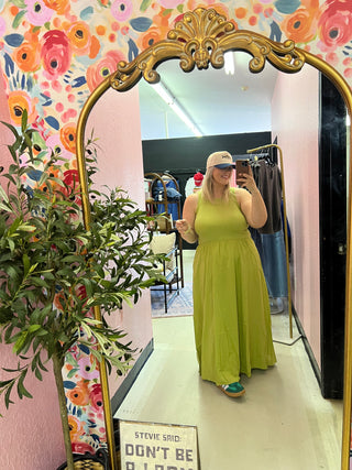 sip on it olive palm dress