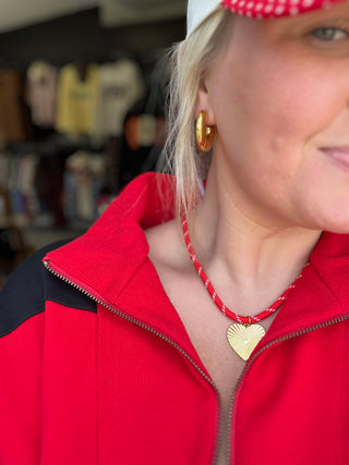 red rope jewelry necklace