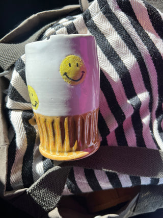 smiley face ceramic mug