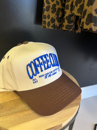 coffe club brown trucker hat