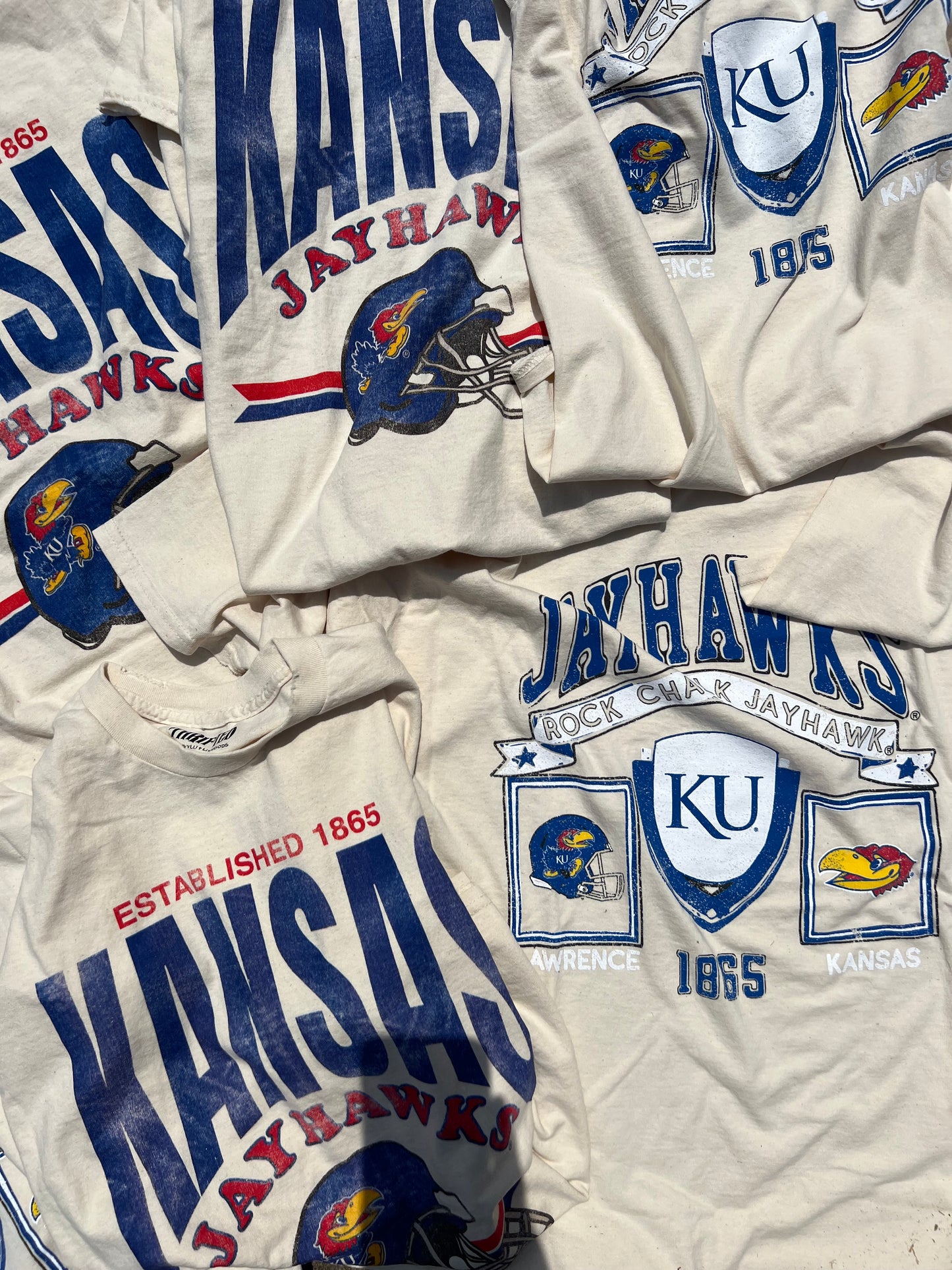 ku bold striped football tee