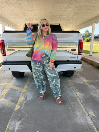 rainbow me up colorful cardigan