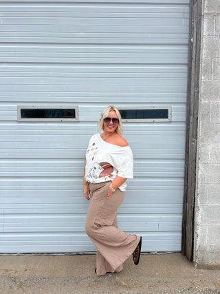 there it is striped wide leg pants
