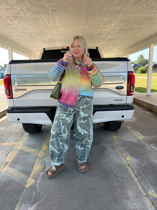 rainbow me up colorful cardigan
