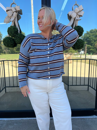 The sky is there stripes cardigan top