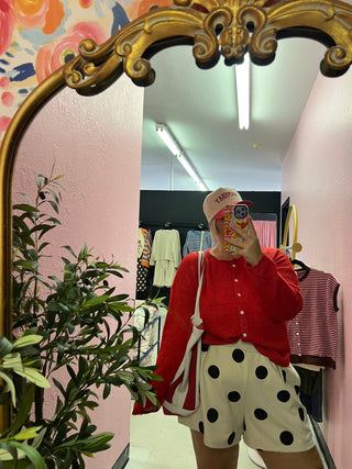 not so simple red cardigan