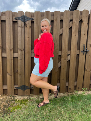 aim for the stars red sweatshirt