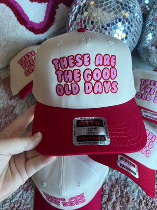 good old days red trucker hat