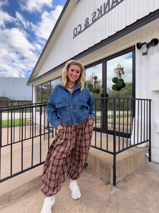 chill me out plaid joggers
