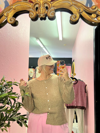 not so simple taupe cardigan