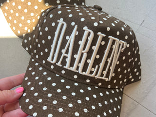 dalrin polka dot brown trucker hat