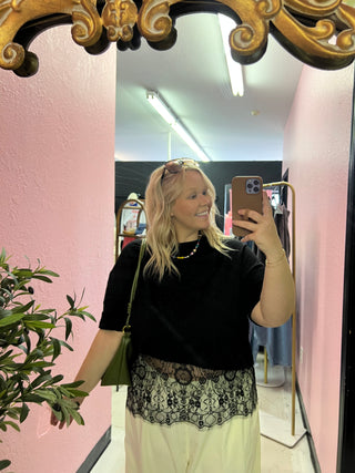 double cup love lace top