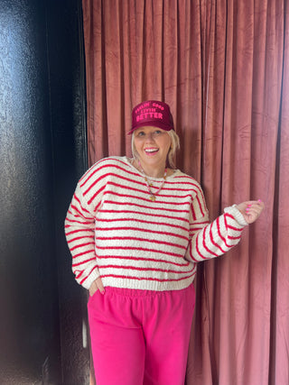 there for you always striped sweater