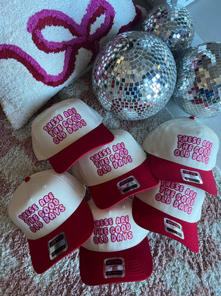 good old days red trucker hat