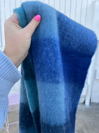 time to wrap up blue scarf