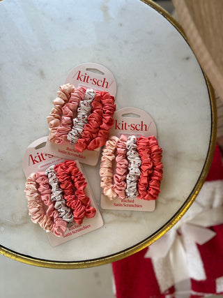 ruched satin scrunchie set - kitsch