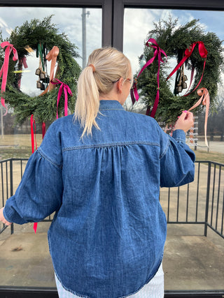 heart on my chest denim top