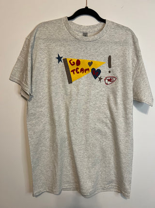 kc gold pennant denim ash tee - large