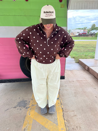 I must go polka dot 1/4 zip