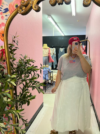 my eyelet white maxi skirt