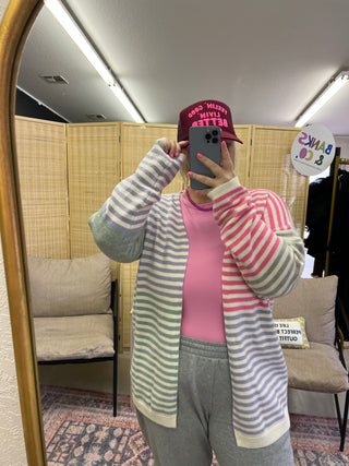 all of me pastel striped cardigan