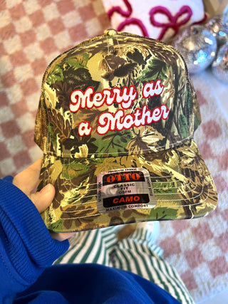 Merry as a mother camo trucker hat