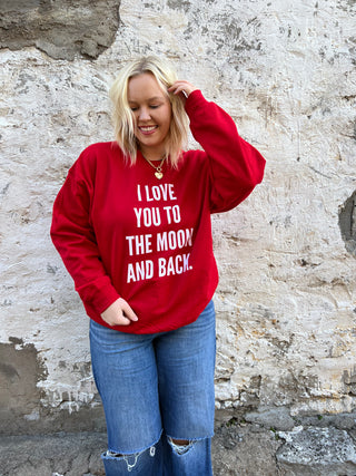 love you to the moon sweatshirt