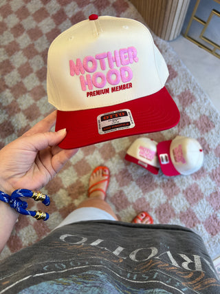 Motherhood premium member red trucker hat