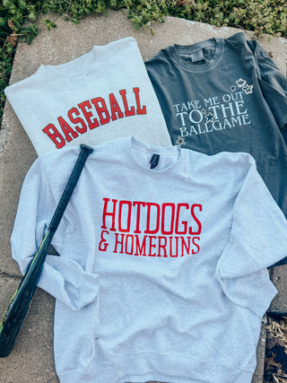 hotdogs and homeruns sweatshirt