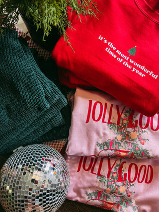 jolly good time pink sweatshirt